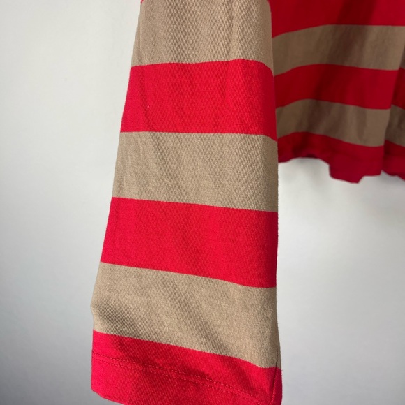 J. Crew Striped Rugby Shirt Women’s Size XXL Red Tan - Picture 3 of 8